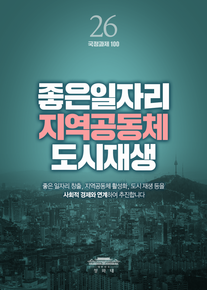 좋은일자리 지역공동체 도시재생-좋은 일자리 창출, 지역공동체 활성화, 도시 재생 등을 사회적 경제와 연계하여 추진합니다.