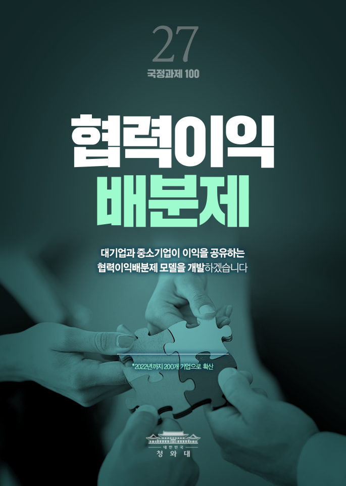 협력이익 배분제-대기업과 중소기업이 이익을 공유하는 협력이익배분제 모델을 개발하겠습니다.