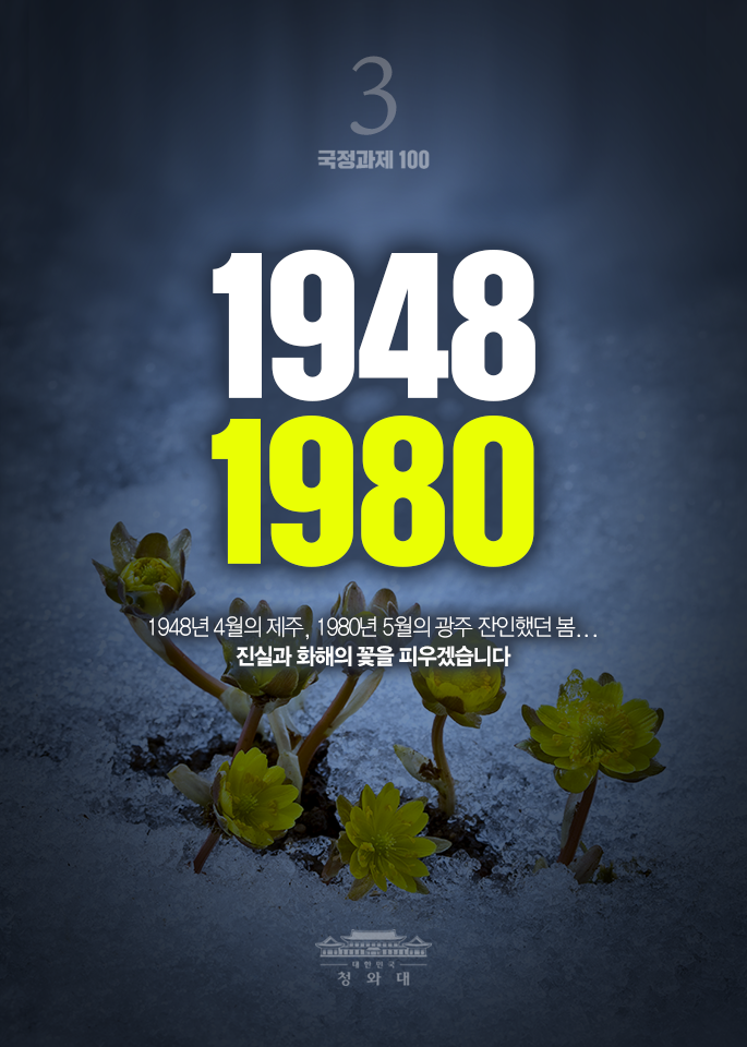 1948,1980-1948년 4월의 제주, 1980년 5월의 광주 잔인했던 봄...진실과 화해의 꽃을 피우겠습니다.