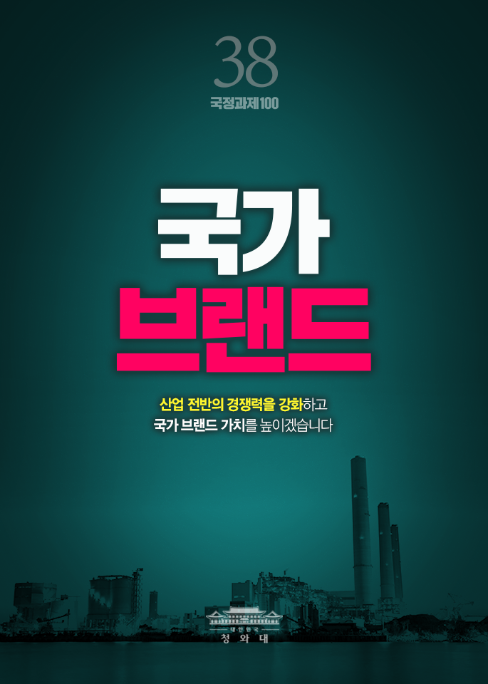 국가 브랜드 - 산업 전반의 경쟁력을 강화하고 국가 브랜드 가치를 높이겠습니다.