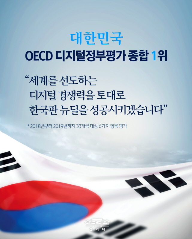 대한민국, OECD 디지털정부 평가 종합 1위