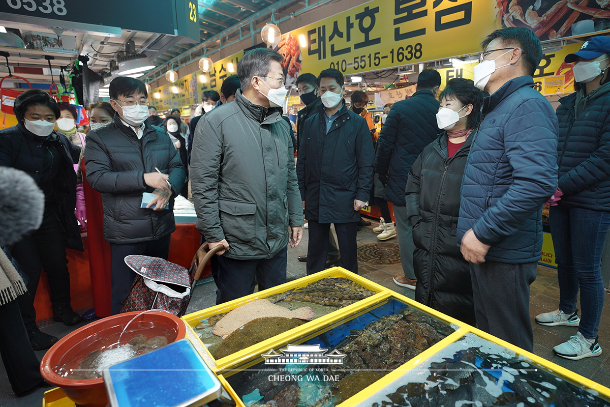 소래포구 전통어시장 상인 격려