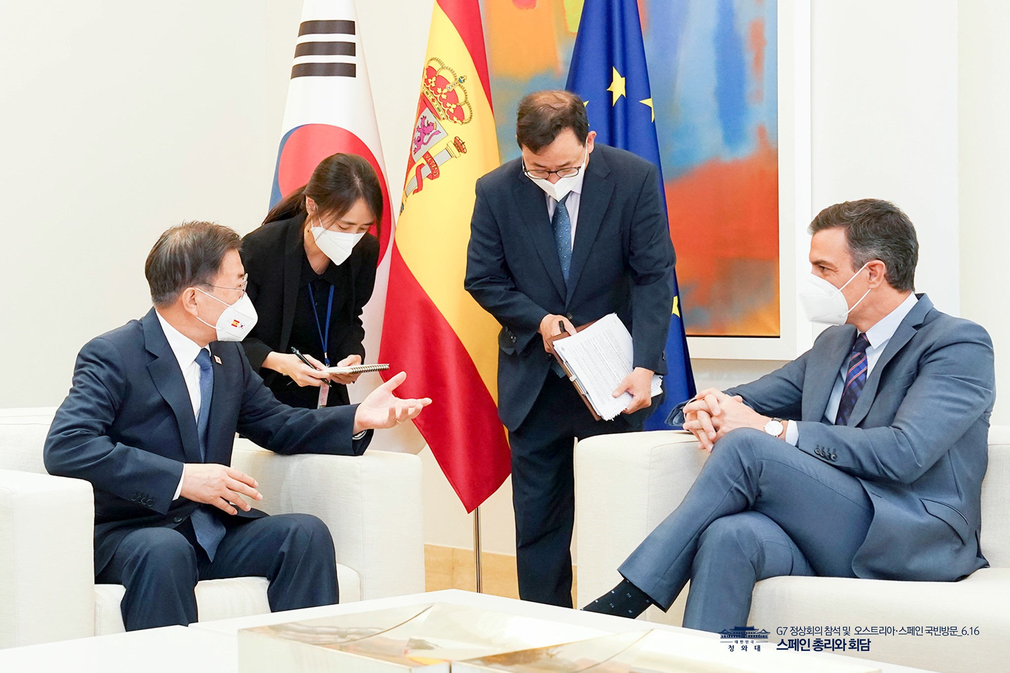 2021 G7 정상회의 참석 및 오스트리아-스페인 국빈방문_6.16
스페인 총리와 회담