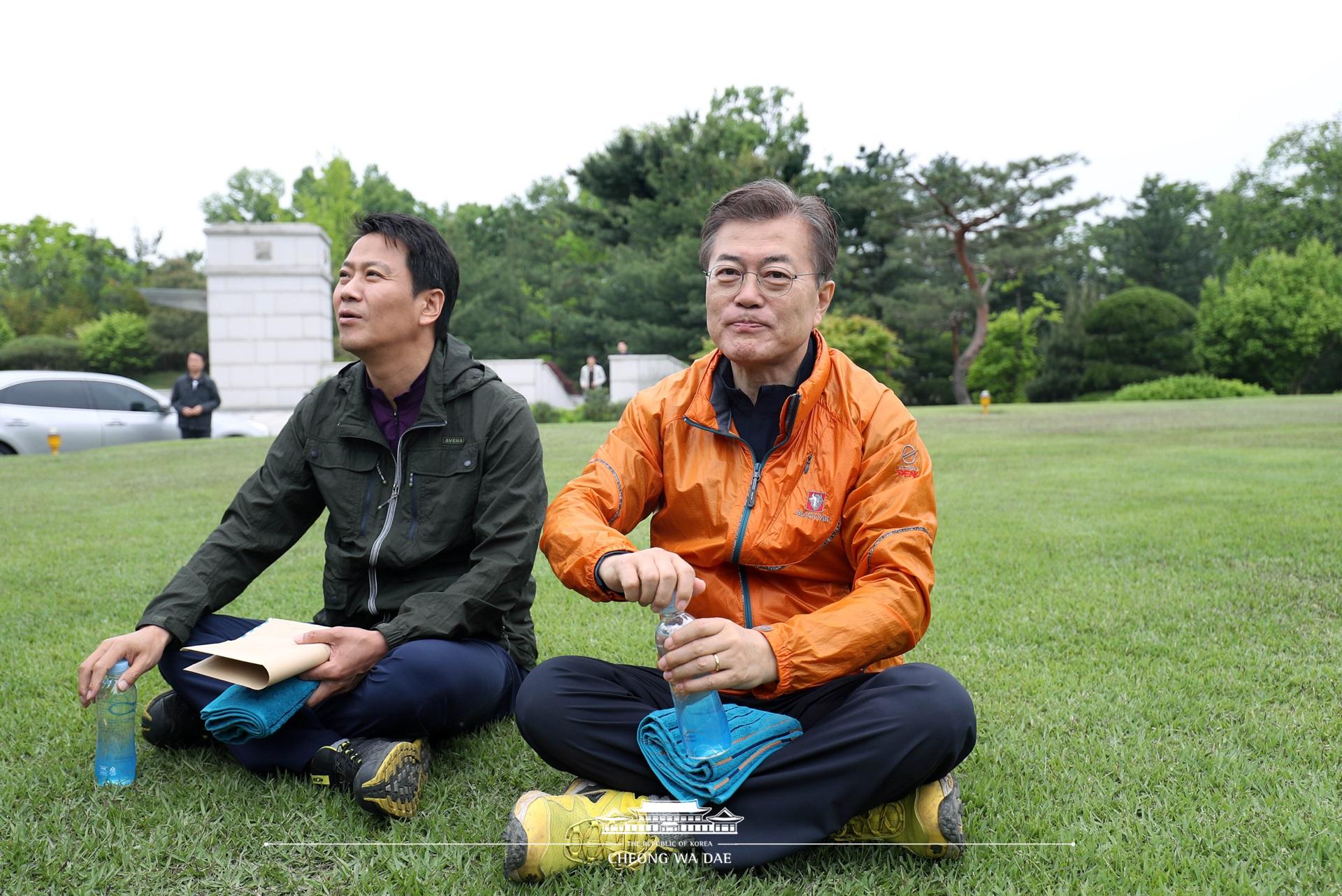 문재인 대통령_선대위마크맨과의 산행