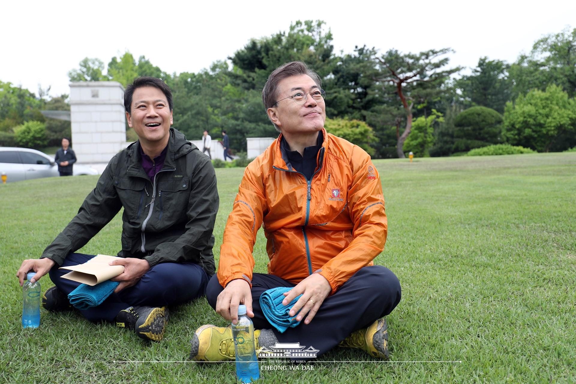 문재인 대통령_선대위마크맨과의 산행