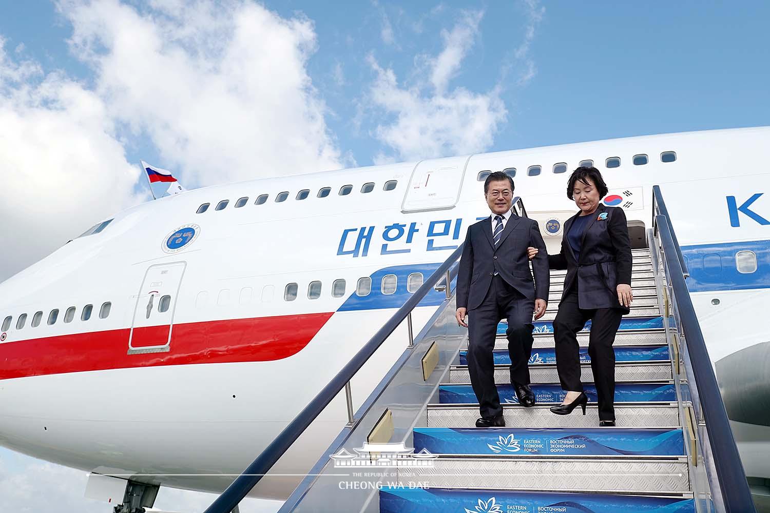 블라디보스톡 공항 도착