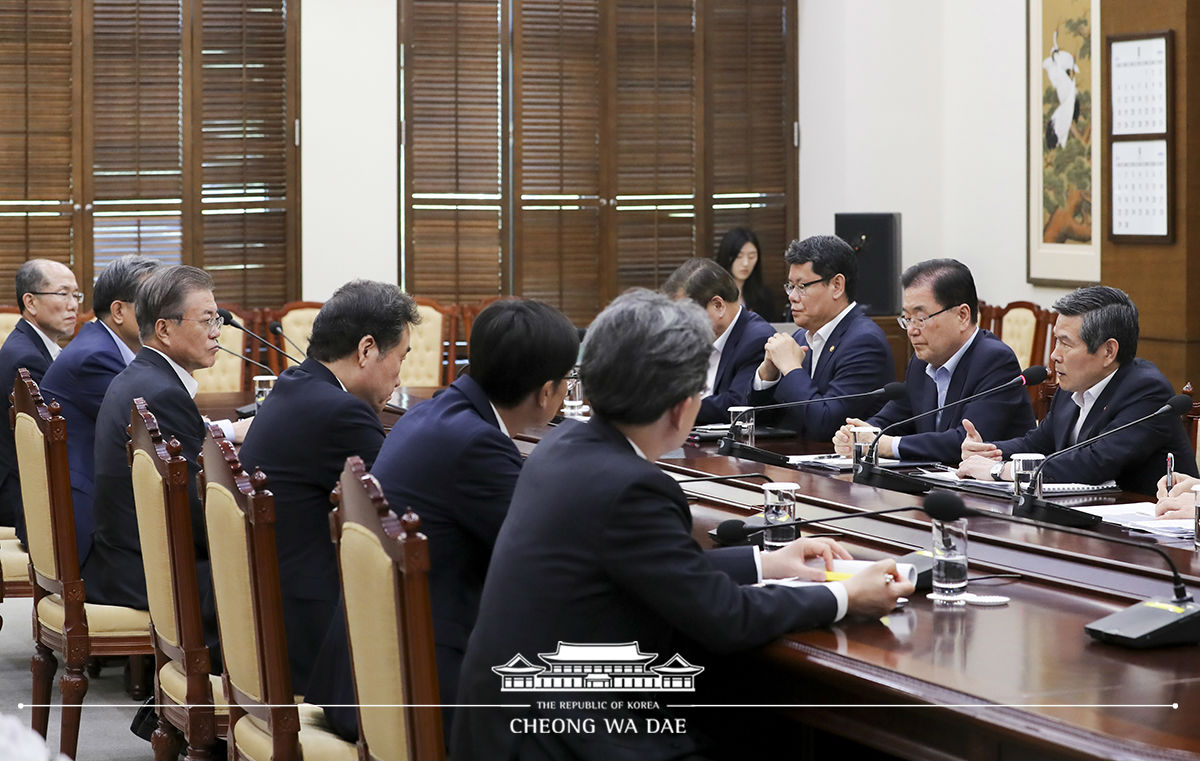 한일군사정보보호협정(GSOMIA·지소미아) 관련 국가안전보장회의(NSC) 상임위 회의 결과 보고