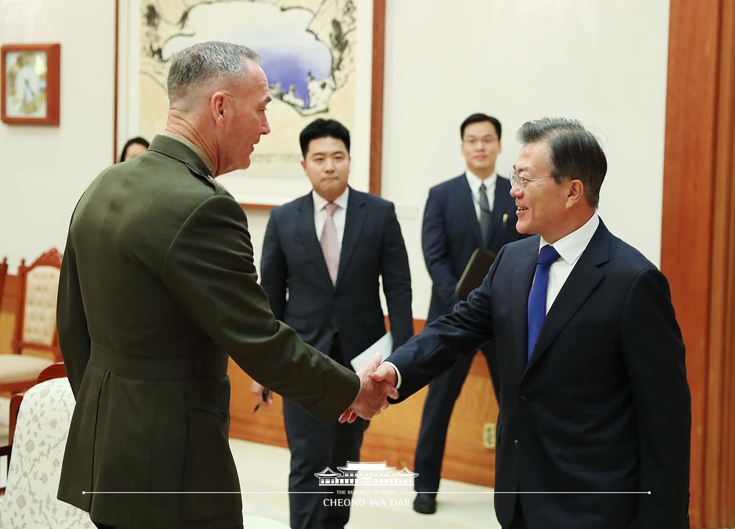 조세프 던포드 미 합참의장 접견