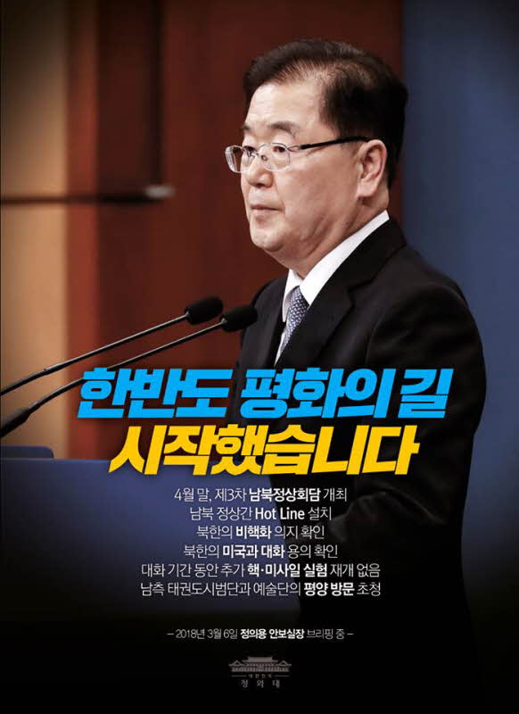 한 장으로 보는 대북특사단의 6가지 방북 성과!
1박 2일, 평화를 향한 대북특사단의 여정은 한반도 평화의 문을 열었습니다. 