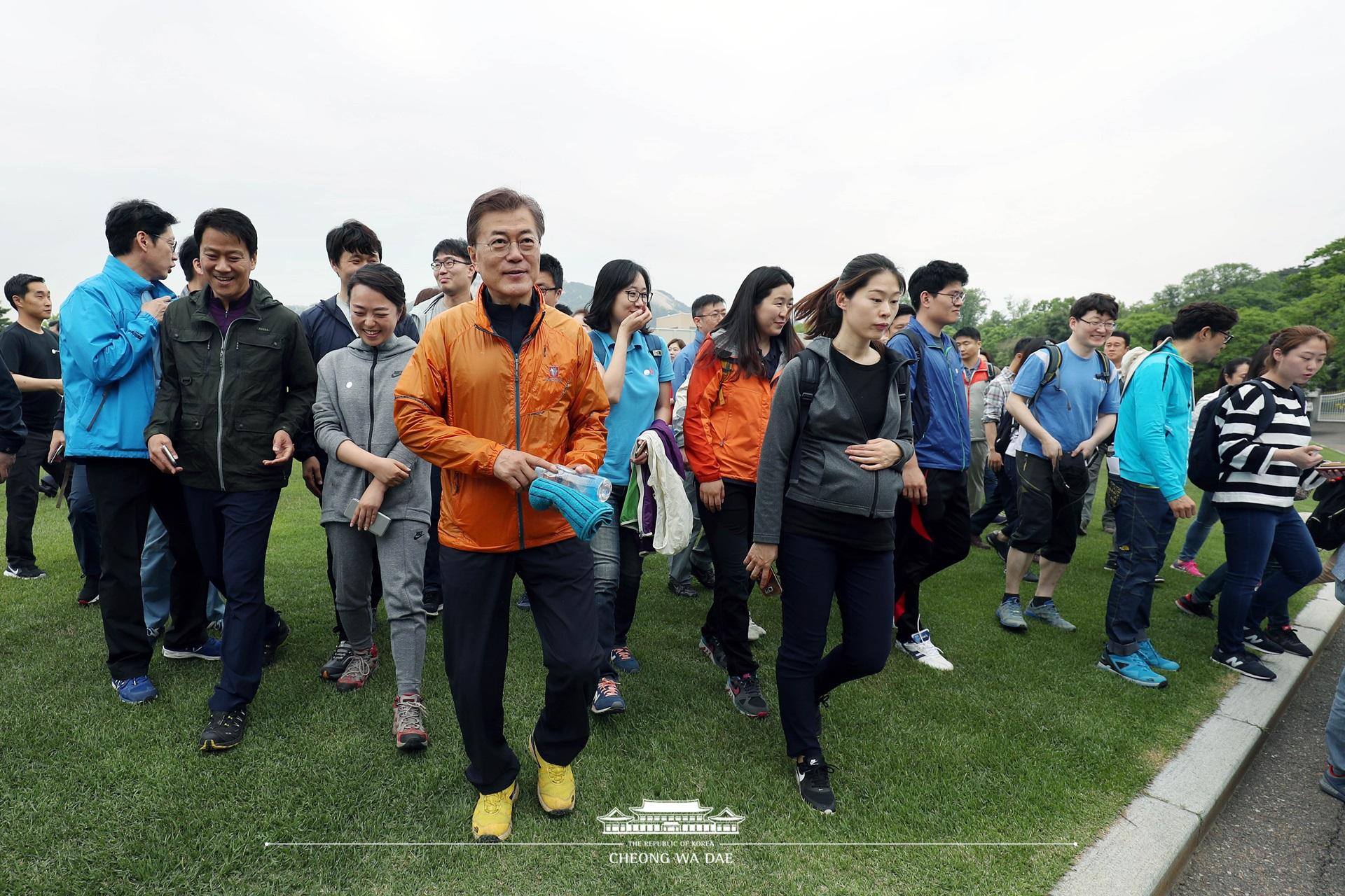 문재인 대통령_선대위마크맨과의 산행