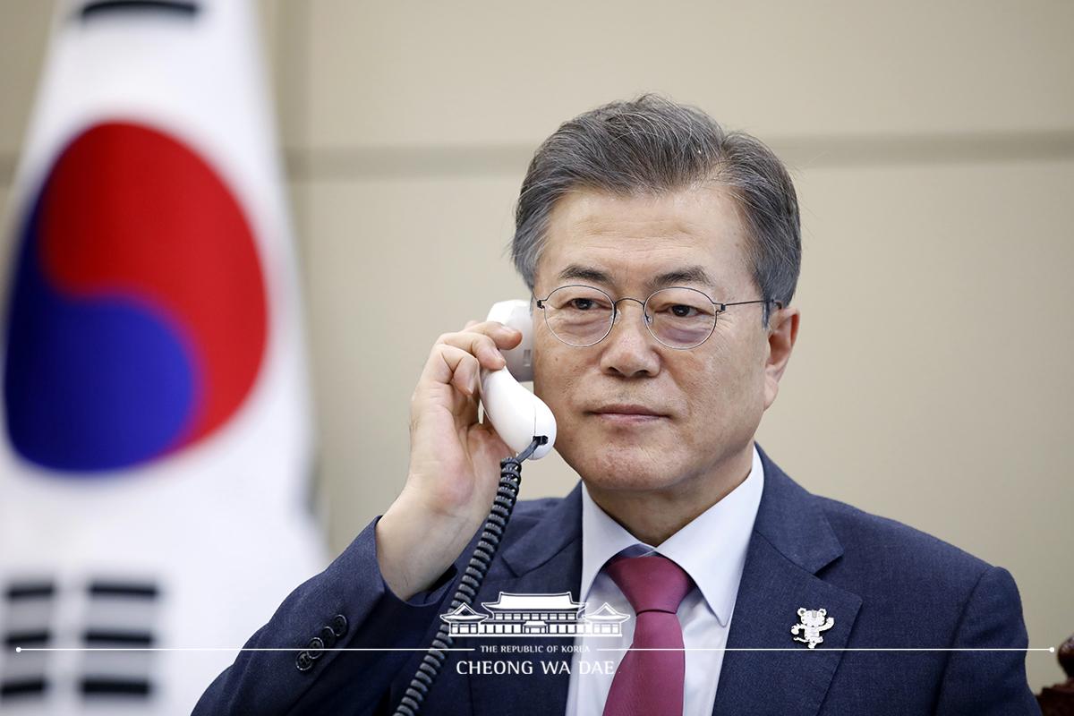 한-우즈베키스탄 정상간 통화