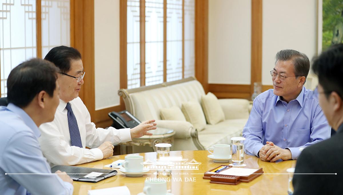 정의용 국가안보실장, 서훈 국정원장 방미 성과 보고