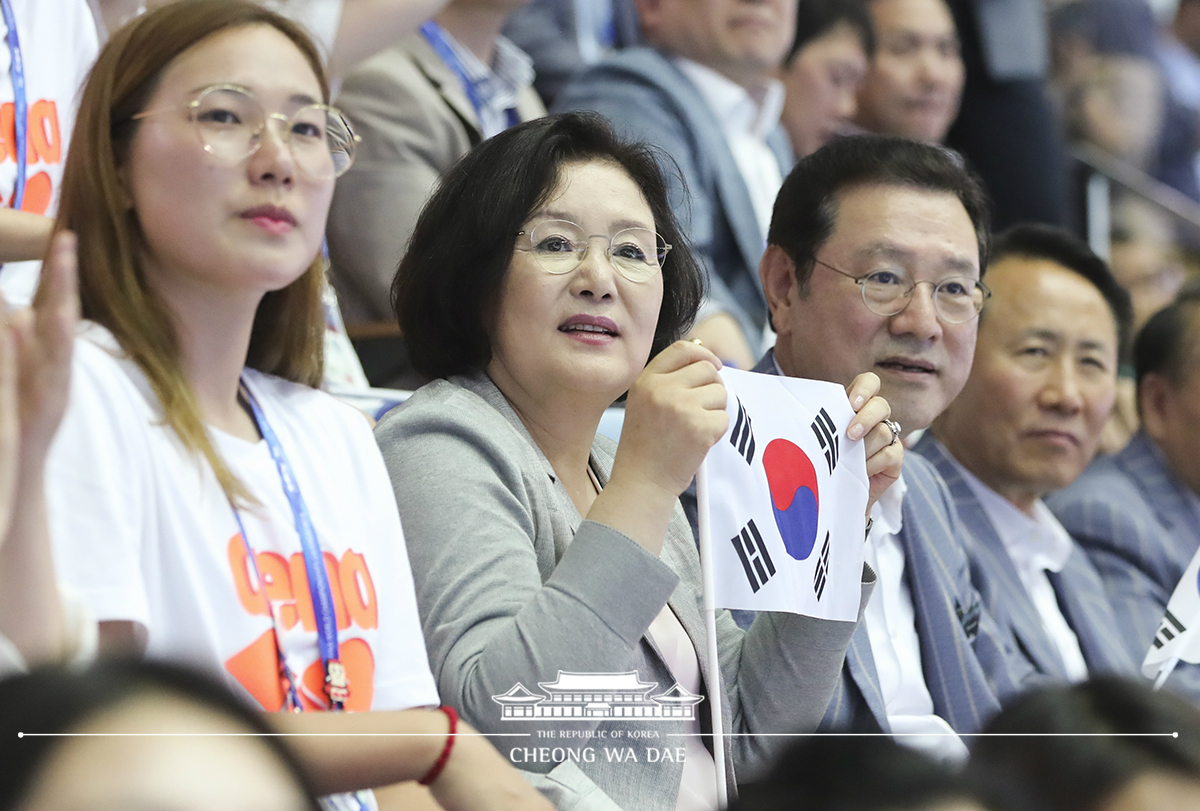 김정숙 여사 ‘2019 광주 세계수영선수권 대회’ 관람