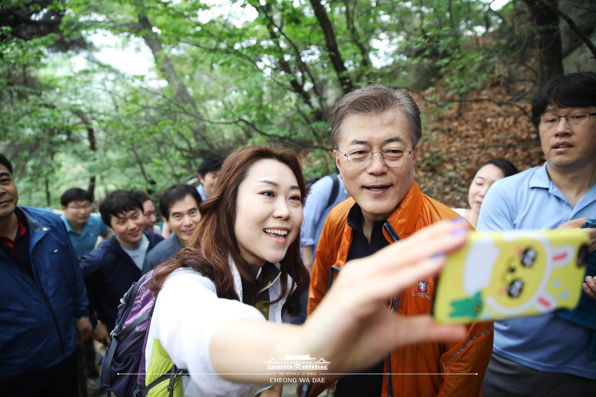 문재인 대통령_선대위마크맨과의 산행