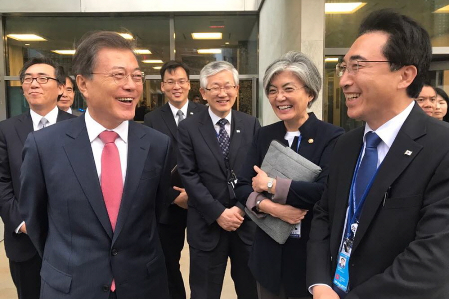 미국 순방 첫 날