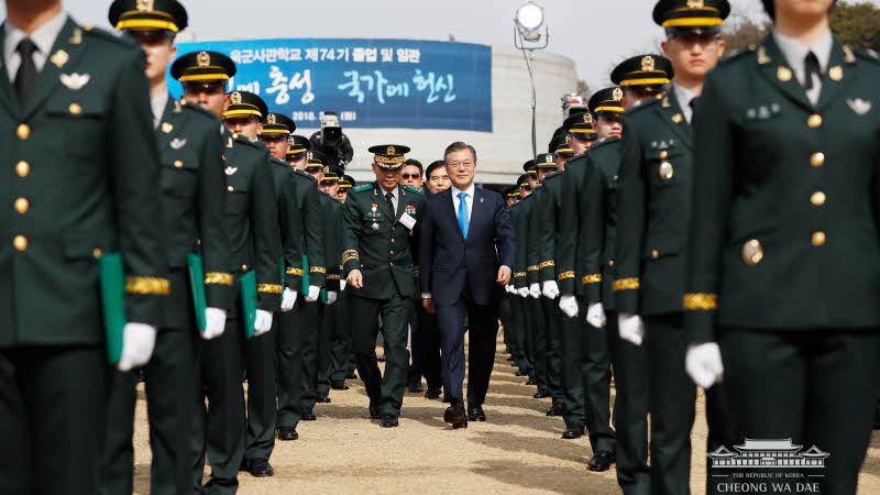 문재인 대통령, 육군사관학교 제74기 졸업 및 임관식 참석