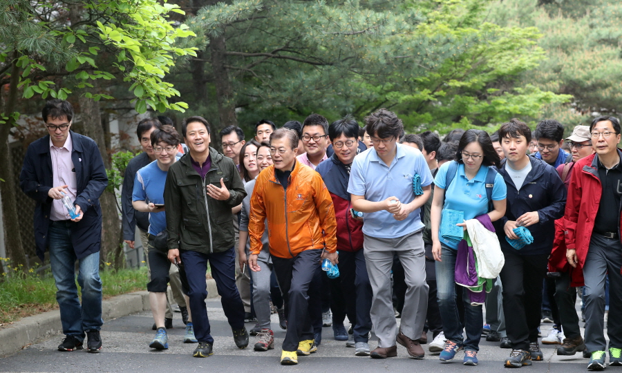 문재인 대통령_선대위마크맨과의 산행