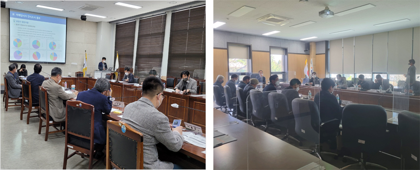 (사진 왼쪽) 3월 30일 나라키움 광주통합청사에서 열린 포럼 / (사진 오른쪽) 4월 6일 제주연구원에서 열린 포럼